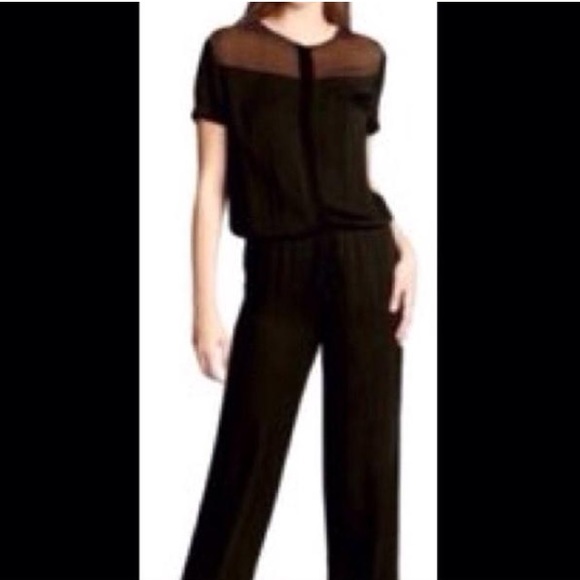 Black Remington Long Jersey Chiffon Jumpsuit - Picture 2 of 3